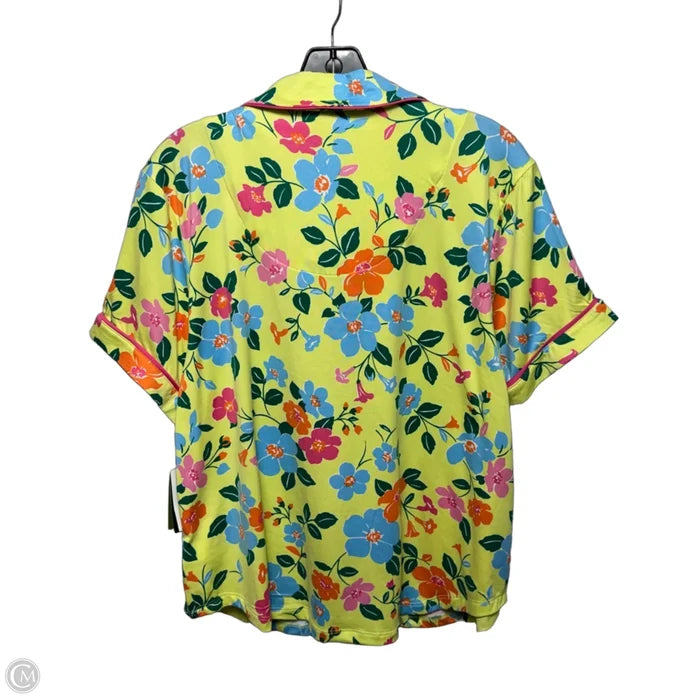 Pajama Top Short Sleeve Designer By Kate Spade In Floral Print, Size: Xl