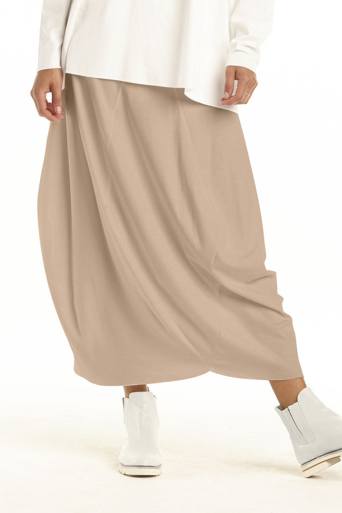 Pima Cotton Balloon Skirt - Fawn