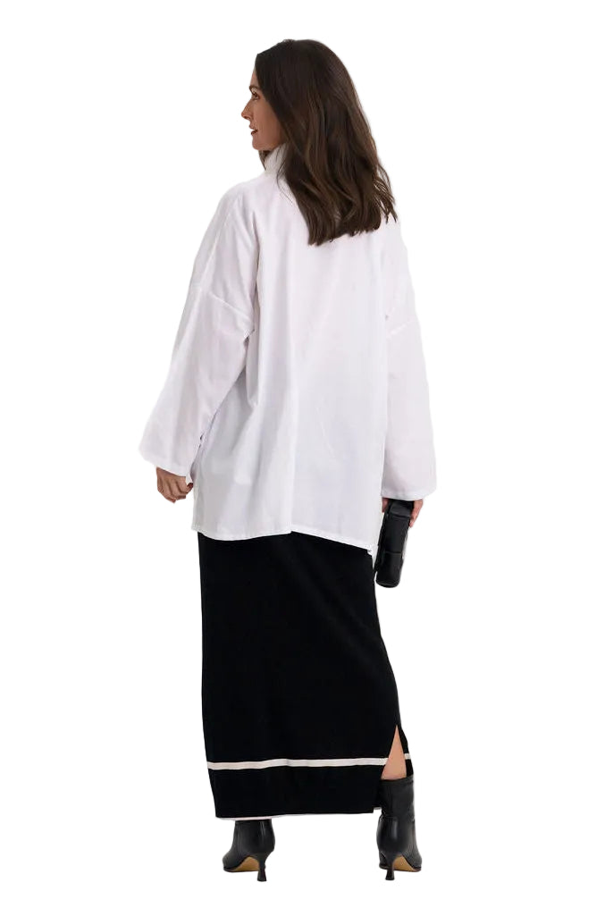 Pima Cotton Borderline Skirt - Black/Vanilla