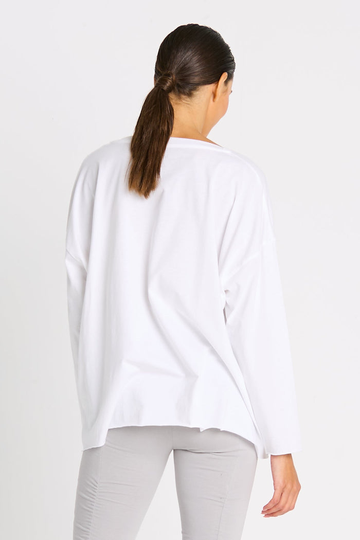 Pima Cotton "Bubbles" Luxury Boxy Tee - White
