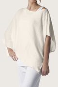 Pima Cotton Butterfly Boatneck Sweater - Stone