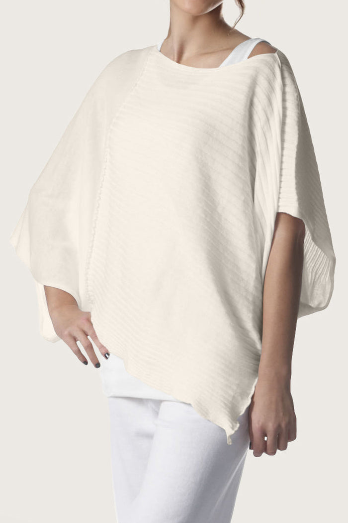 Pima Cotton Butterfly Boatneck Sweater - Stone
