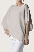 Pima Cotton Butterfly Boatneck Sweater - Titanium