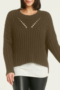Pima Cotton Chunky Crewneck Sweater - Thyme