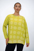Pima Cotton Circles Luxury Boxy Tee - Guacamole