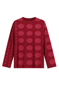 Pima Cotton Circles Luxury Boxy Tee - Ruby