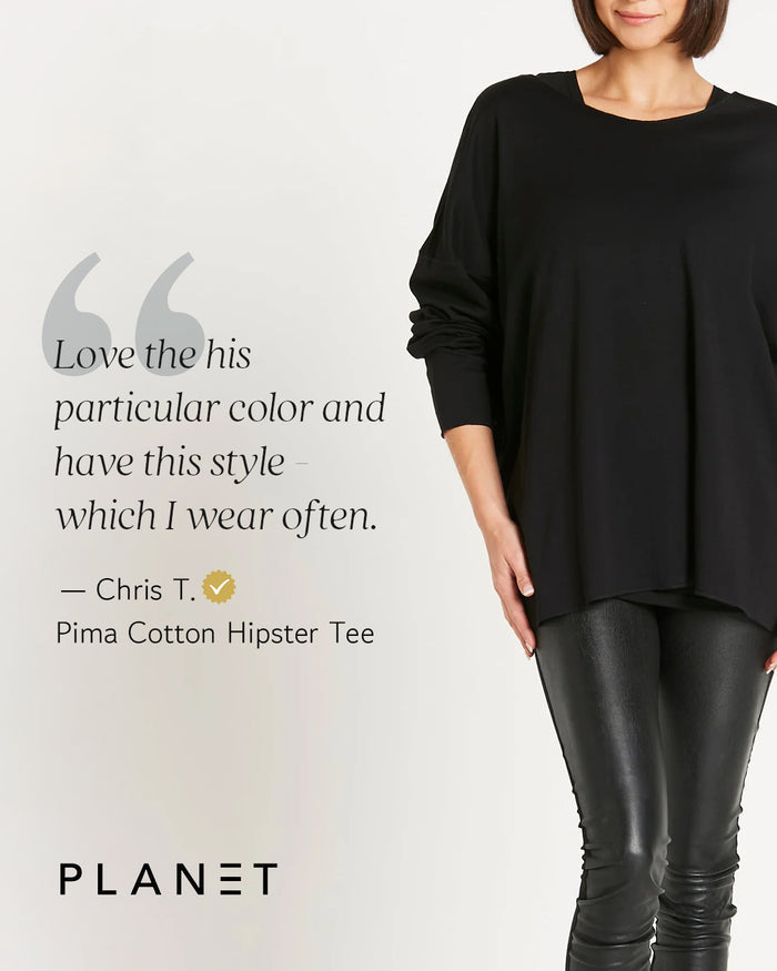Pima Cotton Hipster Tee - Black
