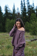 Pima Cotton Inside Out Sweater - Amethyst
