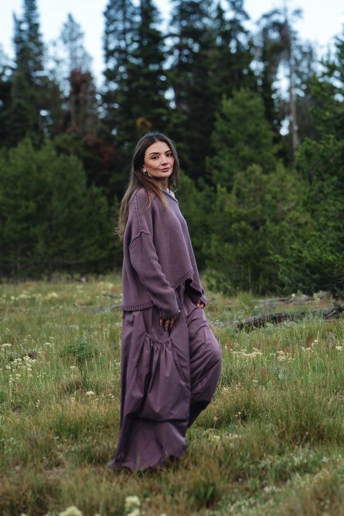 Pima Cotton Inside Out Sweater - Amethyst