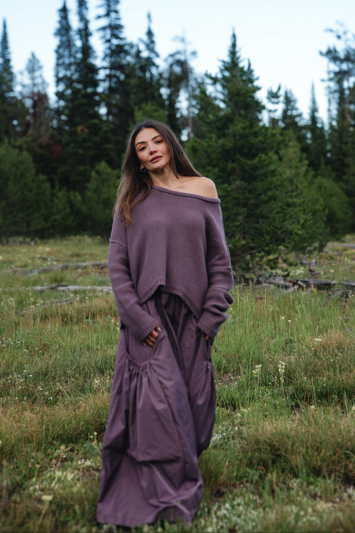 Pima Cotton Inside Out Sweater - Amethyst
