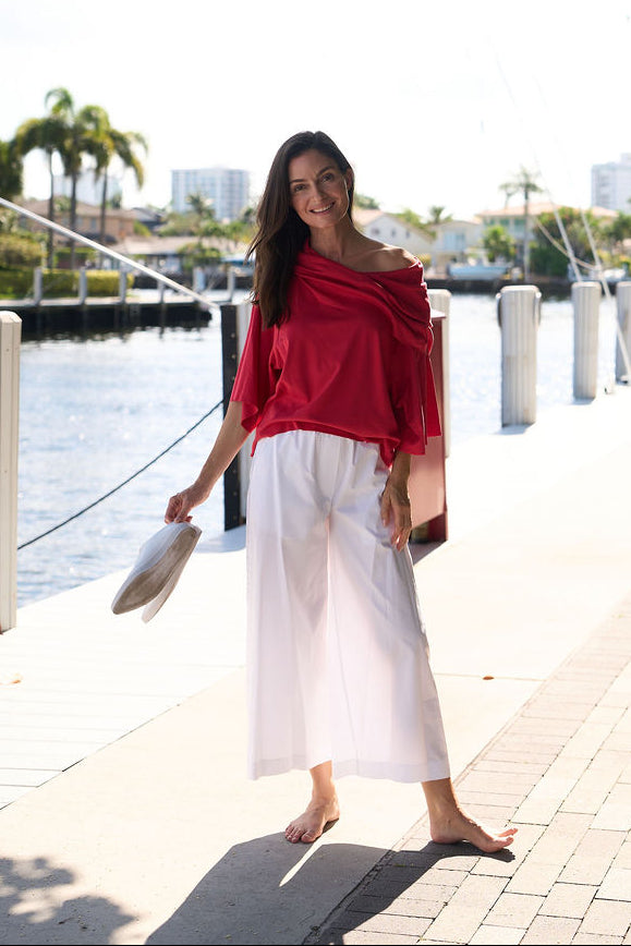 Pima Cotton Jackie O Top - Chili