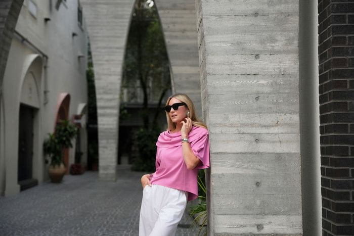 Pima Cotton Jackie O Top - Peony