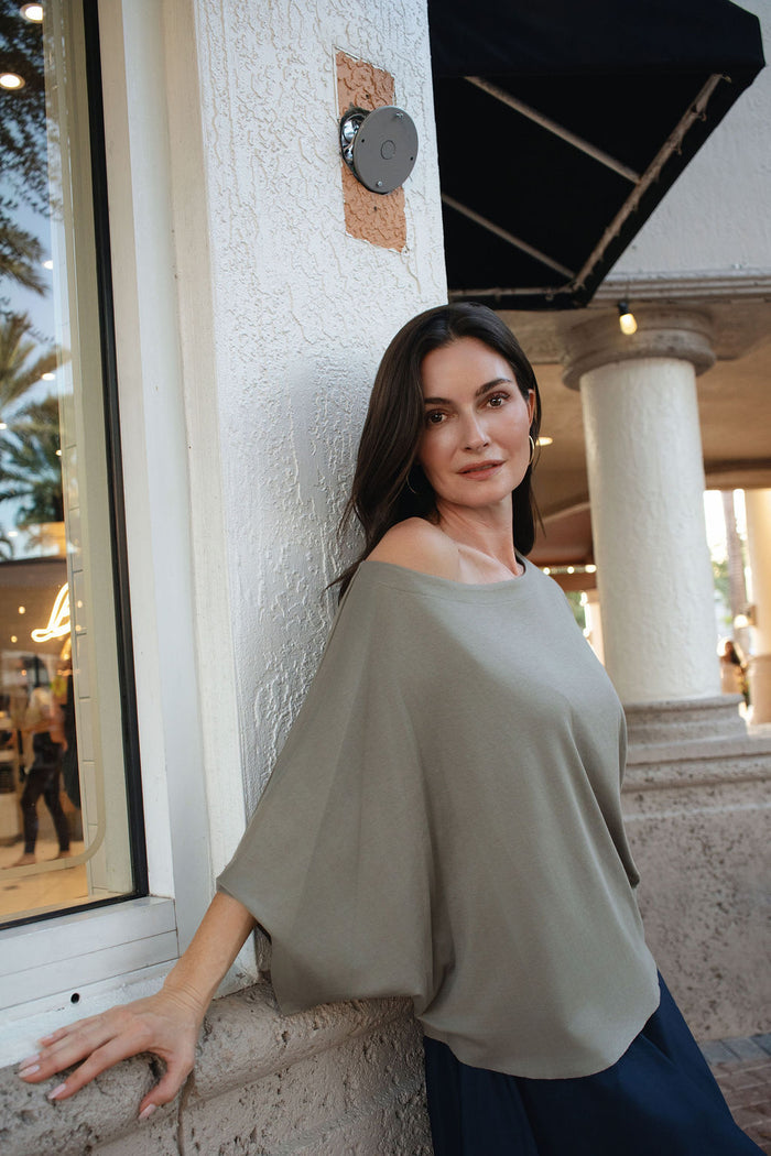 Pima Cotton Luxury Bateau Tee - Fawn
