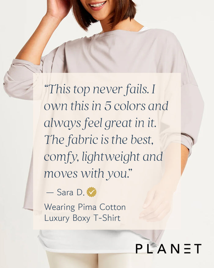 Pima Cotton Luxury Boxy T-Shirt - Thistle