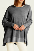 Pima Cotton Metallic Seed Stitch - Black/Silver