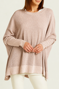 Pima Cotton Metallic Seed Stitch - Blush/Silver