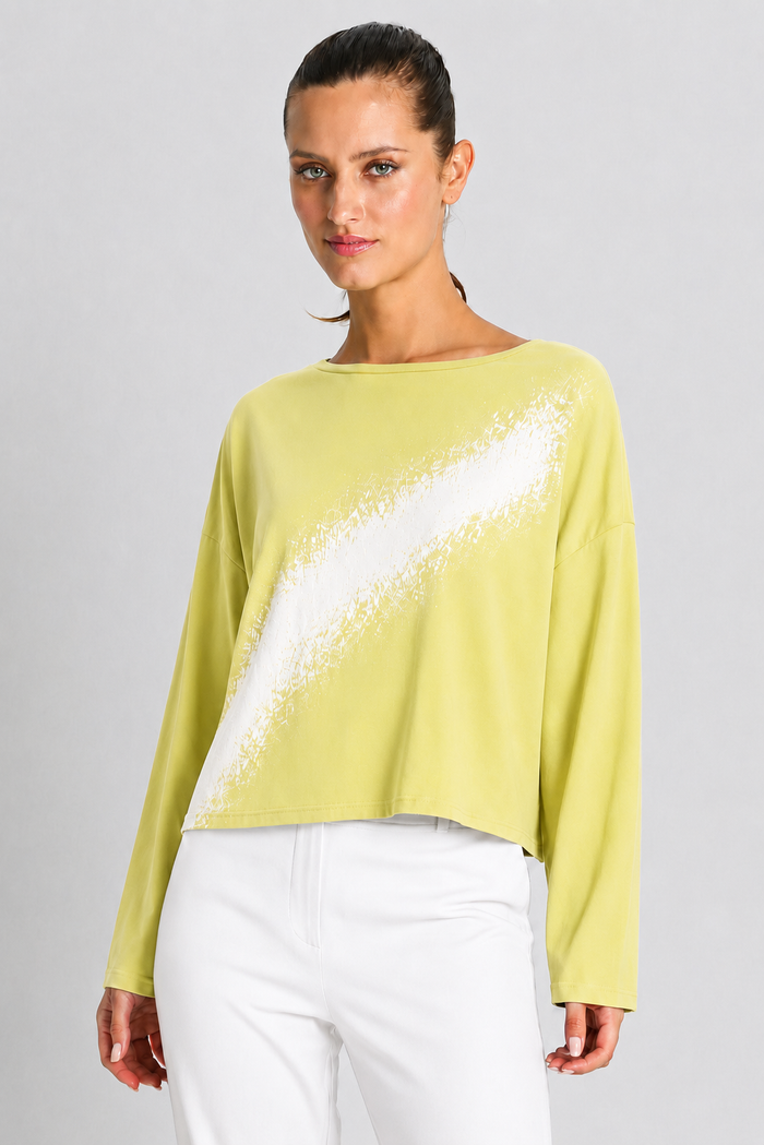Pima Cotton Mini Bleached Luxury Boxy T-Shirt - Citron
