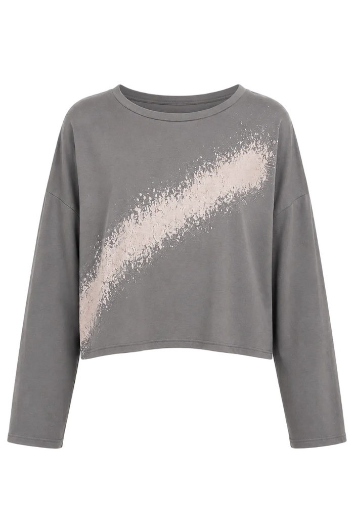 Pima Cotton Mini Bleached Luxury Boxy T-Shirt - Titanium