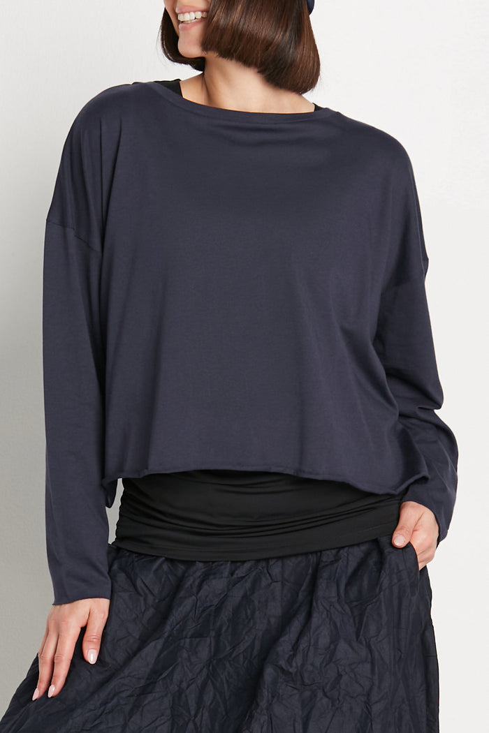 Pima Cotton Mini Luxury Boxy T-Shirt - Midnight