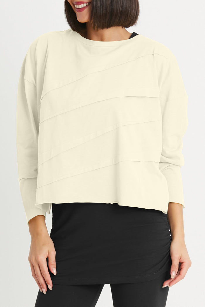 Pima Cotton Mini Tucked Tee - Butter