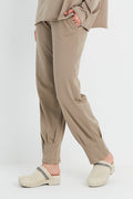 Pima Cotton Pinched Pleat Pants - Fawn