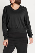 Pima Cotton Preppy V Neck Sweater - Black