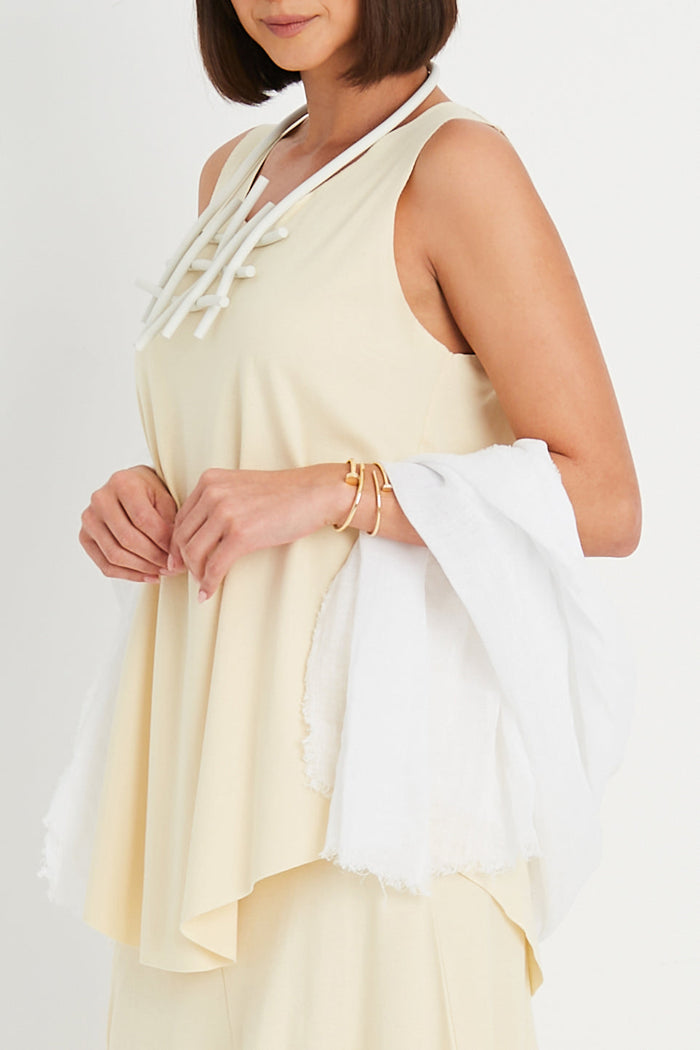 Pima Cotton Shirttail Tank - Butter