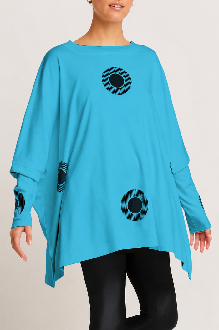 Pima Cotton Spotlight Oversized Crew Swing Tee - Capri