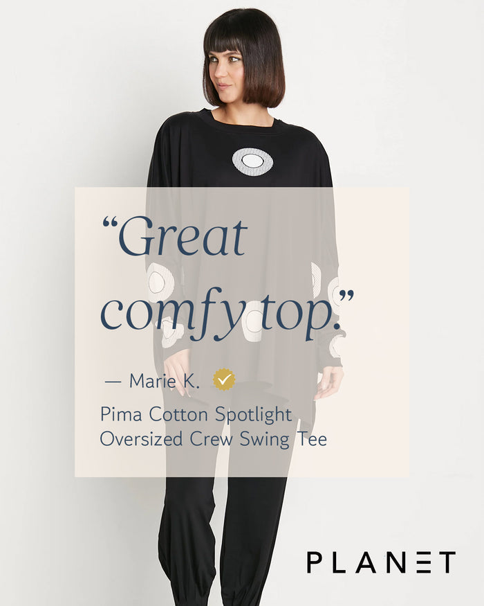Pima Cotton Spotlight Oversized Crew Swing Tee - Capri