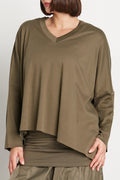 Pima Cotton V Neck Tee - Loden