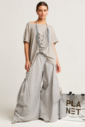 Pima Linen Butterfly Boatneck Sweater - Titanium