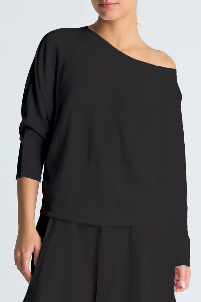 Pima Linen Knit Tee - Black