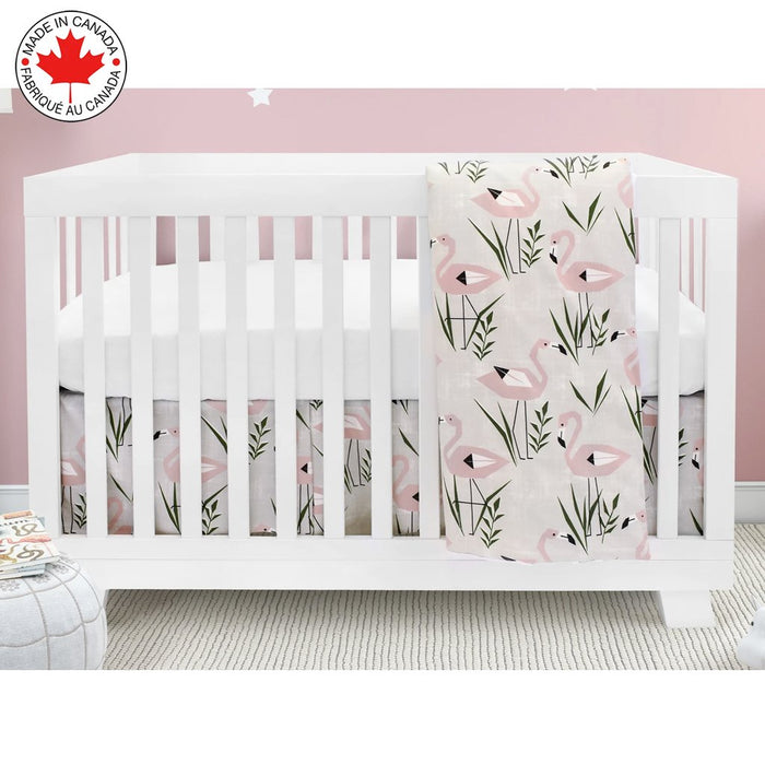 Pink Flamingo 5 Piece Bedding | Pink & White