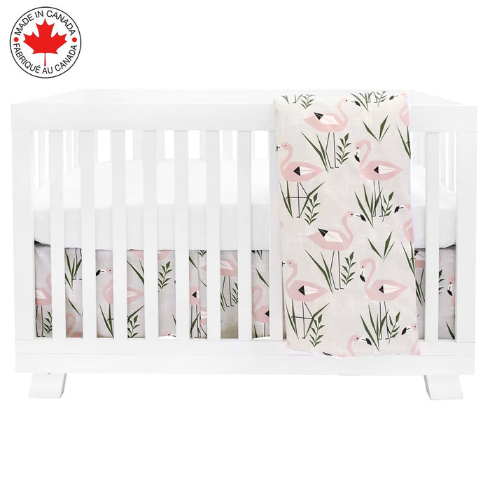 Pink Flamingo 5 Piece Bedding | Pink & White
