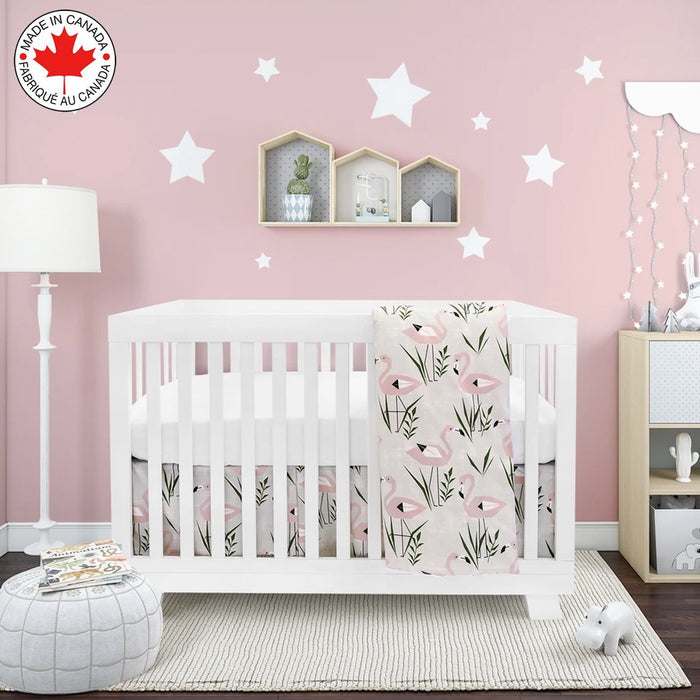 Pink Flamingo 5 Piece Bedding | Pink & White