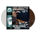 Vinyl record with a cover featuring a person wearing a beanie and face mask, with text on the cover.