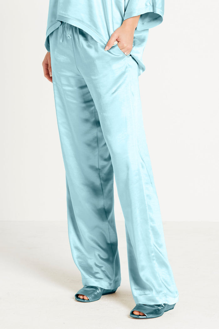 Sateen Drawstring Pants - Nile
