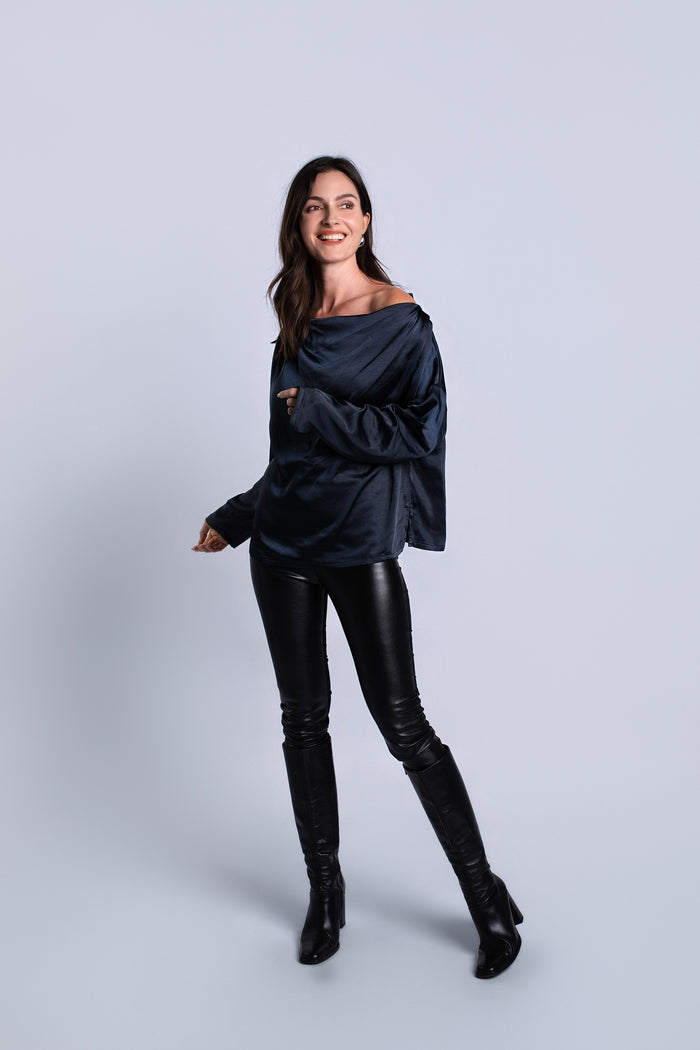 Sateen Evening Tee - Midnight