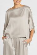 Sateen Off the Shoulder Blouse - Putty