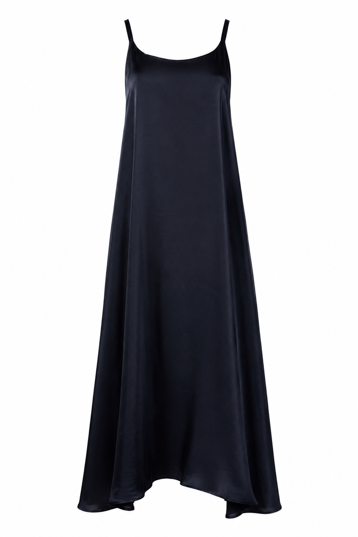 Sateen Slip Dress - Midnight