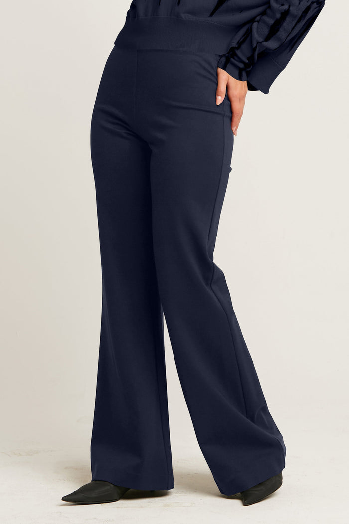 Scuba Bell Bottom Pants - Midnight