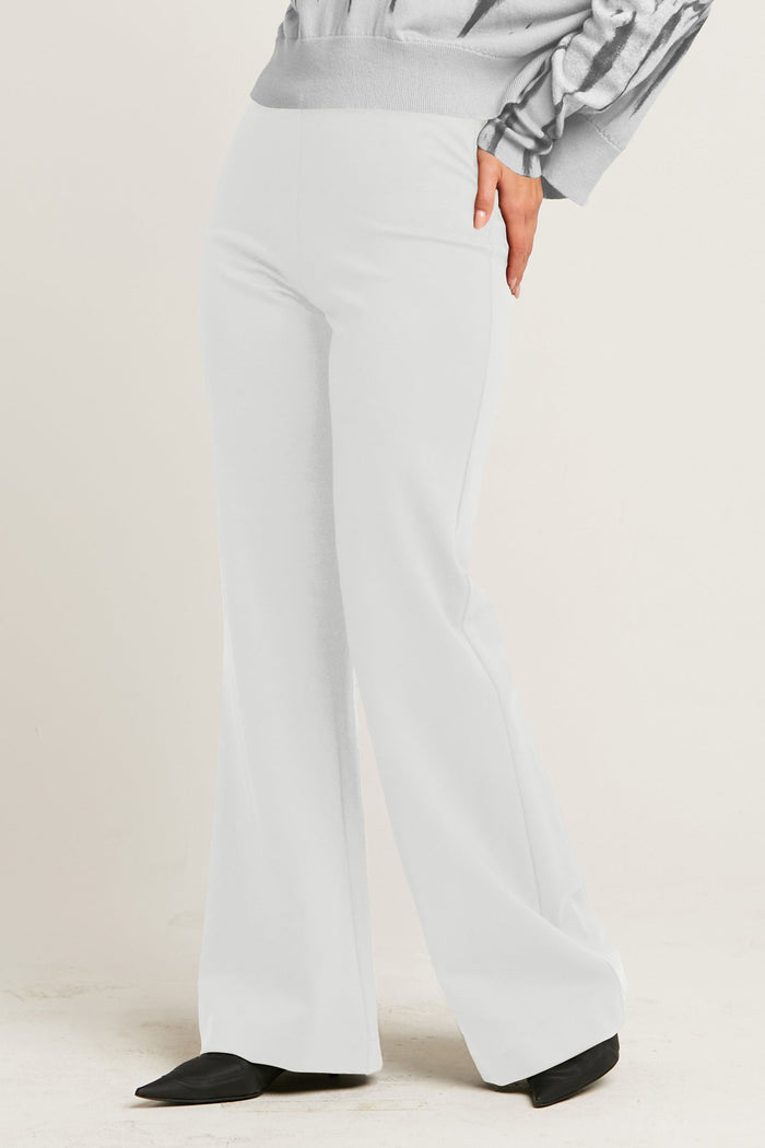 Scuba Bell Bottom Pants - White