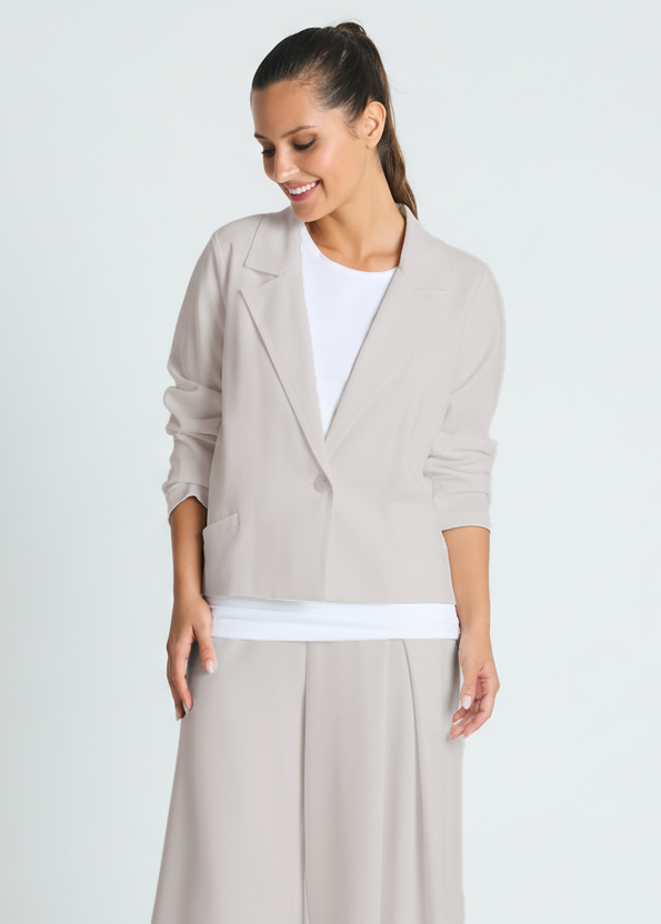 Scuba Crop Blazer - Putty