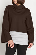 Scuba Crop Turtle Neck Top - Raisin