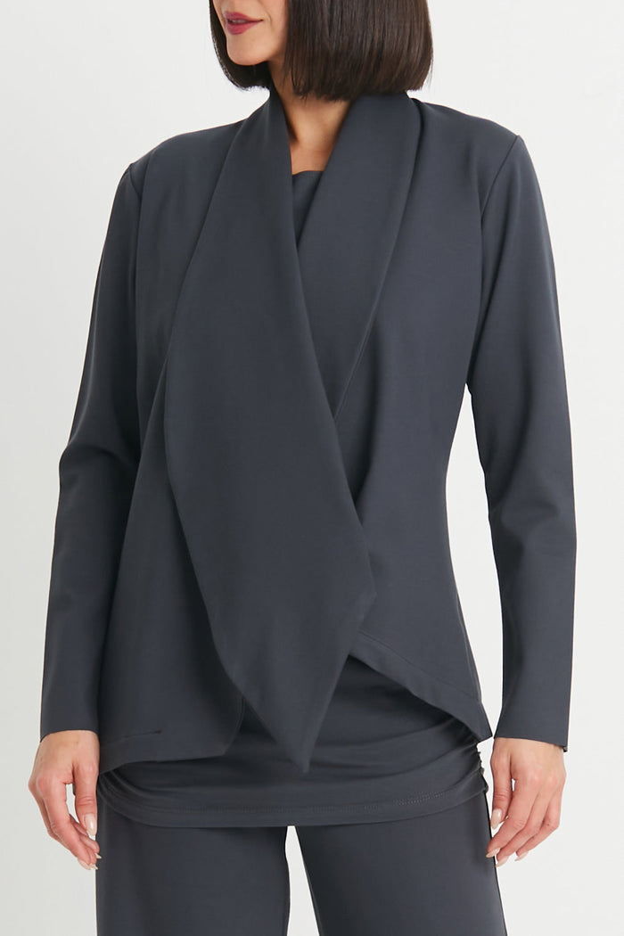 Scuba Drape Blazer - Obsidian