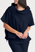 Scuba Drape Neck Top - Black
