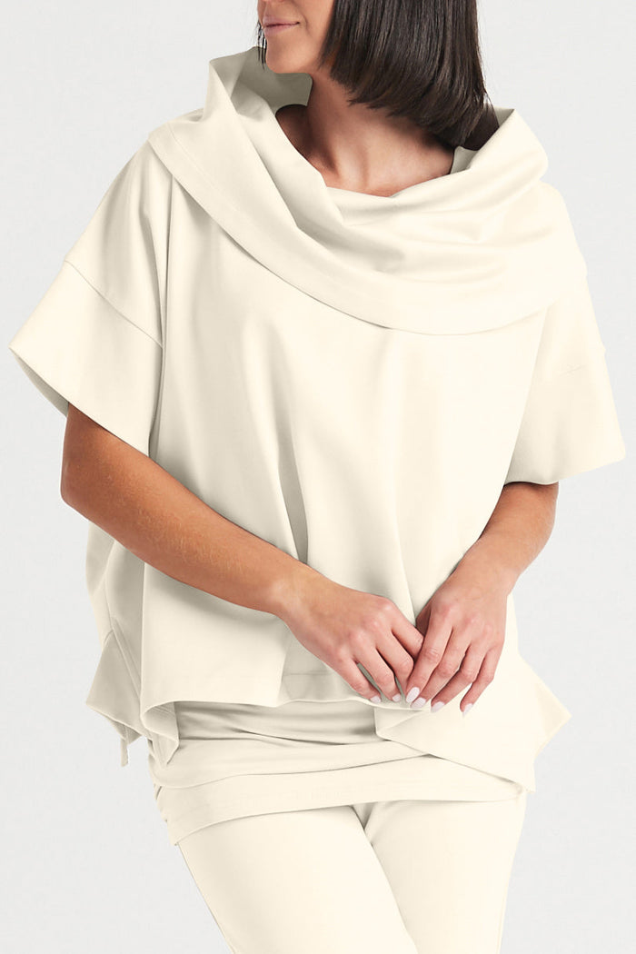 Scuba Drape Neck Top - Butter