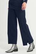 Scuba Side Slit Pants - Midnight