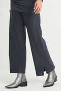 Scuba Side Slit Pants - Obsidian