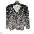 Silk-Nylon Sweater Cardigan Designer By Neiman Marcus In Black & White, Size: S